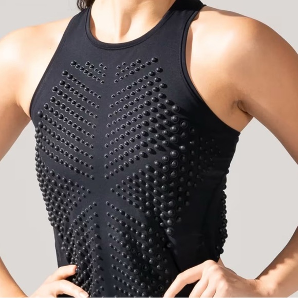 Black Embellished Sleeveless Tank Top G-Tank Gravity Sportswear - Picture 8 of 10